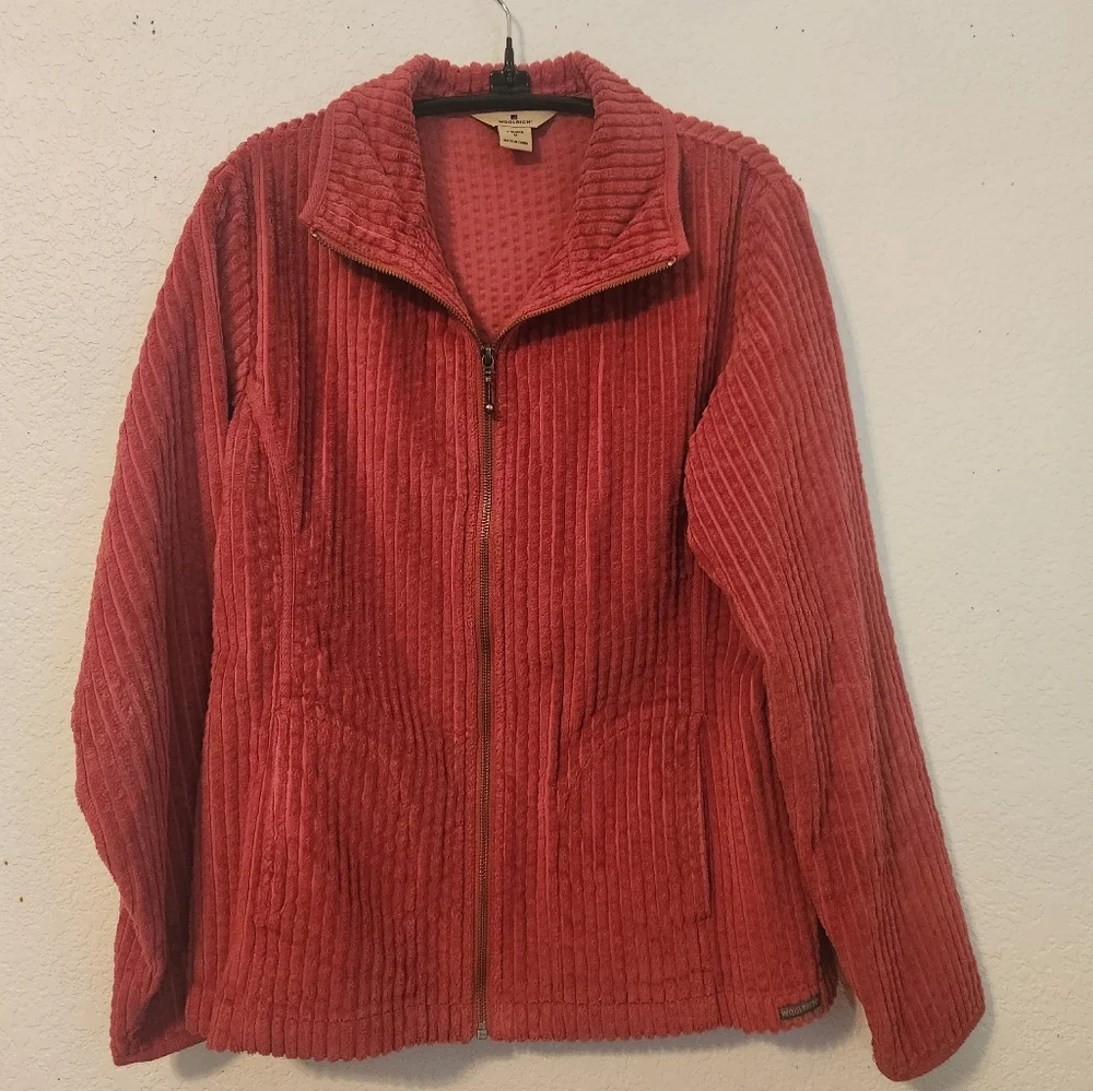 Woolrich Soft Ruby‎ Wide Whale Corduroy Full Zip Jacket, Size M